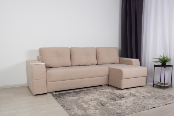 Изображение товара Диван угловой DiArt Бруклин Г-правый (велюр, Selfie cream/крафт)