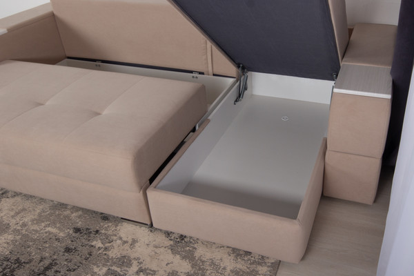 Изображение товара Диван угловой DiArt Бруклин Г-правый (велюр, Selfie cream/крафт)