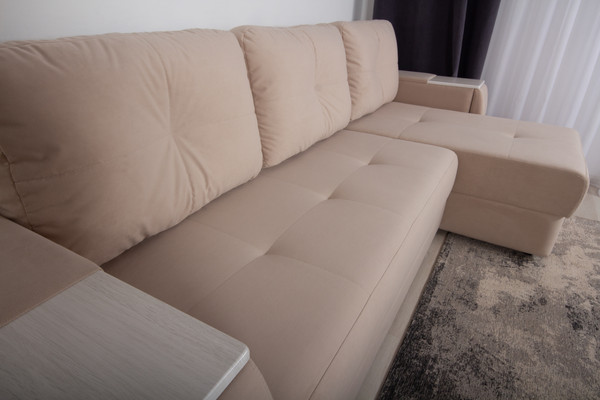 Изображение товара Диван угловой DiArt Бруклин Г-правый (велюр, Selfie cream/крафт)