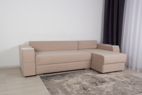 Изображение товара Диван угловой DiArt Бруклин Г-правый (велюр, Selfie cream/крафт)