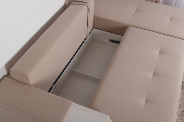 Изображение товара Диван угловой DiArt Бруклин Г-правый (велюр, Selfie cream/крафт)