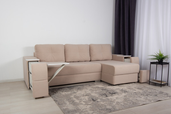 Изображение товара Диван угловой DiArt Бруклин Г-правый (велюр, Selfie cream/крафт)