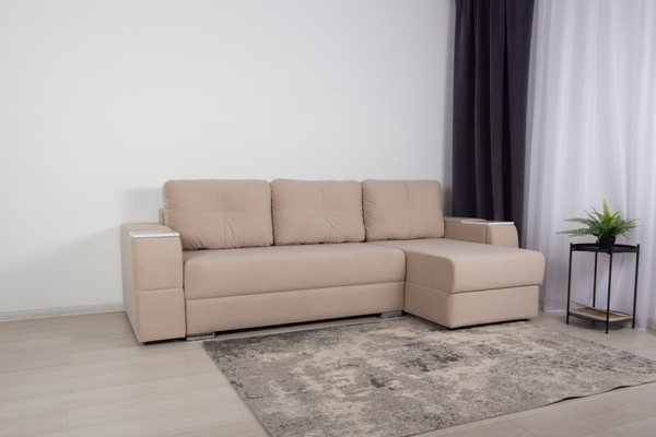 Изображение товара Диван угловой DiArt Бруклин Г-правый (велюр, Selfie cream/крафт)