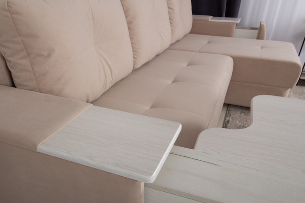 Изображение товара Диван угловой DiArt Бруклин Г-правый (велюр, Selfie cream/крафт)