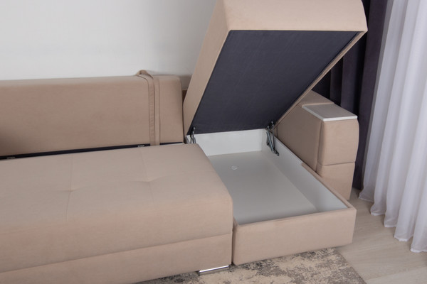 Изображение товара Диван угловой DiArt Бруклин Г-правый (велюр, Selfie cream/крафт)