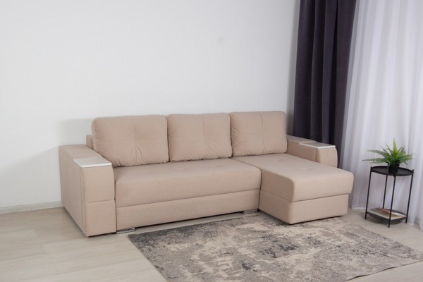 Изображение товара Диван угловой DiArt Бруклин Г-правый (велюр, Selfie cream/крафт)