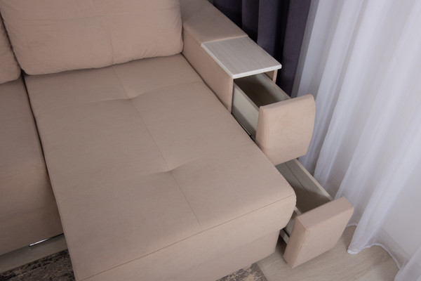 Изображение товара Диван угловой DiArt Бруклин Г-правый (велюр, Selfie cream/крафт)