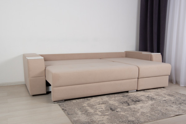 Изображение товара Диван угловой DiArt Бруклин Г-правый (велюр, Selfie cream/крафт)