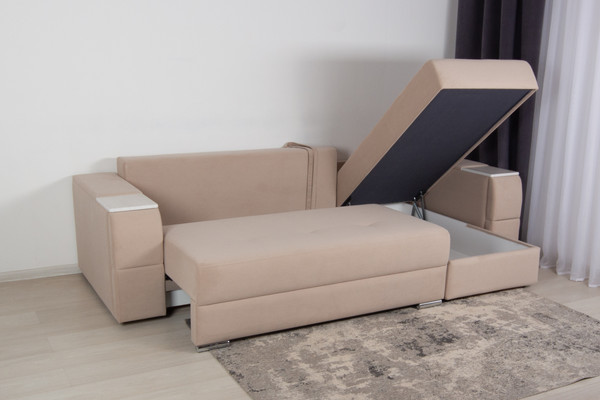 Изображение товара Диван угловой DiArt Бруклин Г-правый (велюр, Selfie cream/крафт)