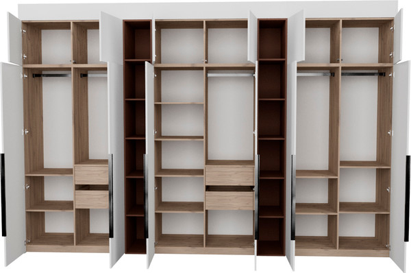 Изображение товара Шкаф Рэйгрупп Рэй S257-В18-2-EBL В18-2 (дуб элисон/белый премиум/античная латунь)