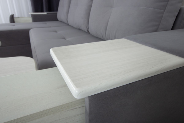 Изображение товара Диван угловой DiArt Бруклин 7-левый (велюр, Selfie grey/крафт)