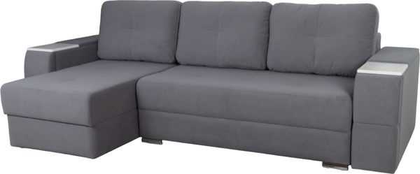 Изображение товара Диван угловой DiArt Бруклин 7-левый (велюр, Selfie grey/крафт)