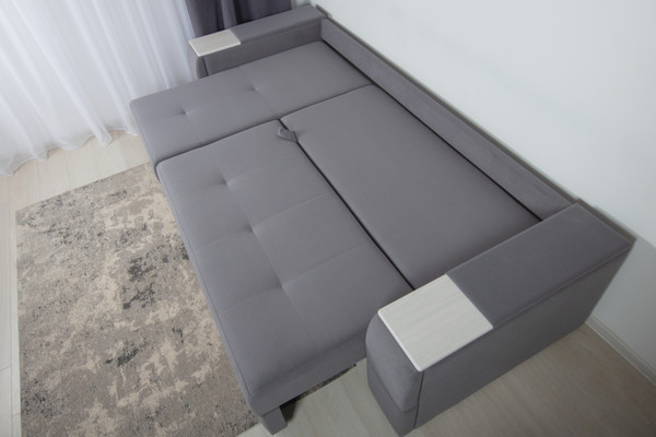 Изображение товара Диван угловой DiArt Бруклин 7-левый (велюр, Selfie grey/крафт)