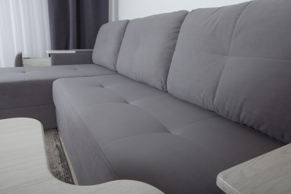 Изображение товара Диван угловой DiArt Бруклин 7-левый (велюр, Selfie grey/крафт)