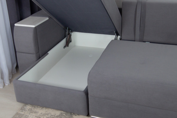 Изображение товара Диван угловой DiArt Бруклин 7-левый (велюр, Selfie grey/крафт)