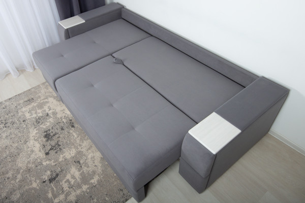 Изображение товара Диван угловой DiArt Бруклин 7-левый (велюр, Selfie grey/крафт)