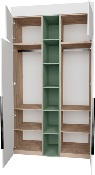 Изображение товара Шкаф Рэйгрупп Рэй S257-В4-EBZ В4 (дуб элисон/белый премиум/зеленый самшит)