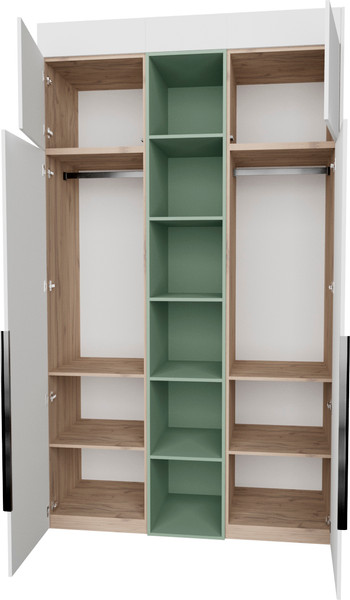 Изображение товара Шкаф Рэйгрупп Рэй S257-В5-EBZ В5 (дуб элисон/белый премиум/зеленый самшит)