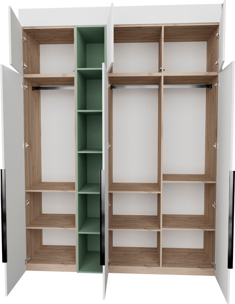 Изображение товара Шкаф Рэйгрупп Рэй S257-В7-1-EBZ В7-1 (дуб элисон/белый премиум/зеленый самшит)