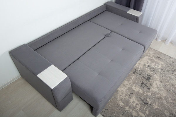 Изображение товара Диван угловой DiArt Бруклин Г-правый (велюр, Selfie grey/крафт)