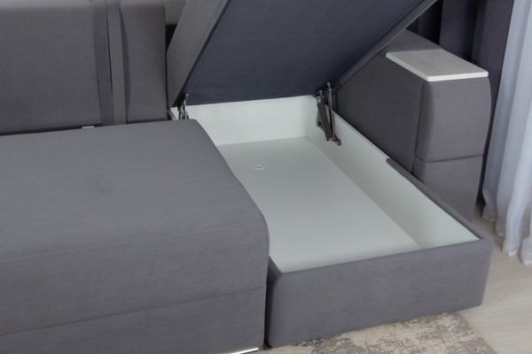 Изображение товара Диван угловой DiArt Бруклин Г-правый (велюр, Selfie grey/крафт)