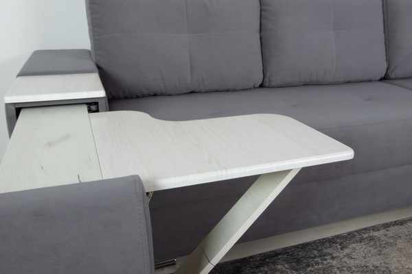 Изображение товара Диван угловой DiArt Бруклин Г-правый (велюр, Selfie grey/крафт)