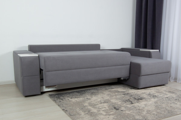 Изображение товара Диван угловой DiArt Бруклин Г-правый (велюр, Selfie grey/крафт)