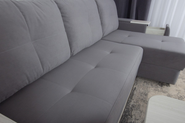 Изображение товара Диван угловой DiArt Бруклин Г-правый (велюр, Selfie grey/крафт)