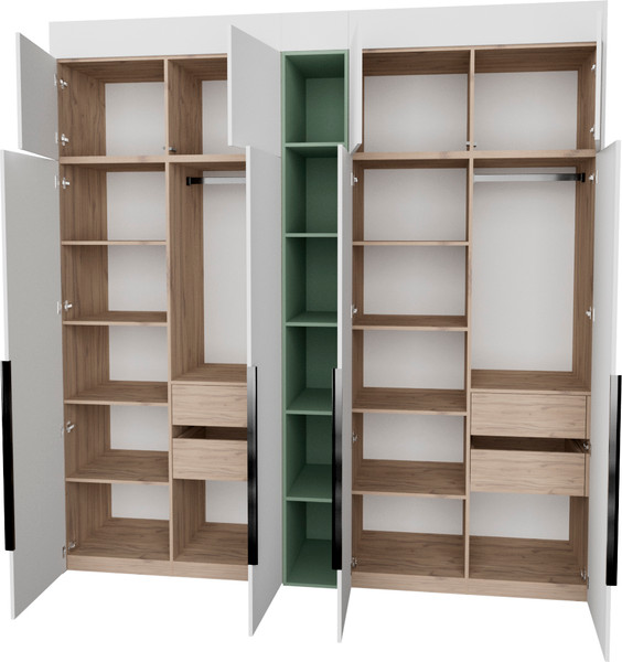 Изображение товара Шкаф Рэйгрупп Рэй S257-В10-3-EBZ В10-3 (дуб элисон/белый премиум/зеленый самшит)
