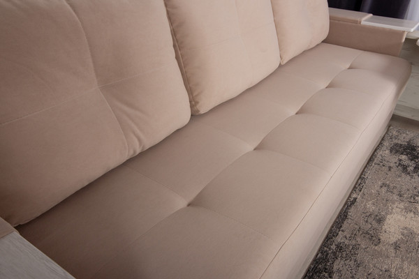 Изображение товара Диван DiArt Бруклин НПБ (велюр, Selfie cream/прав/крафт)