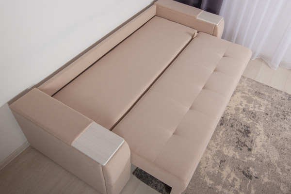 Изображение товара Диван DiArt Бруклин НПБ (велюр, Selfie cream/прав/крафт)