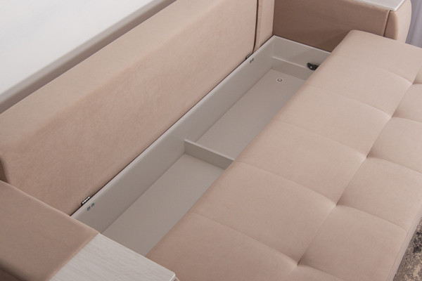 Изображение товара Диван DiArt Бруклин НПБ (велюр, Selfie cream/прав/крафт)