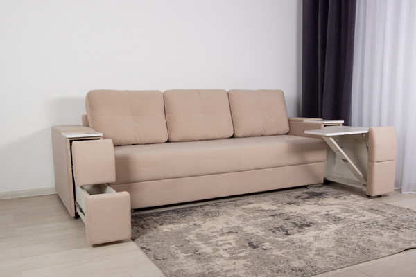 Изображение товара Диван DiArt Бруклин НПБ (велюр, Selfie cream/прав/крафт)