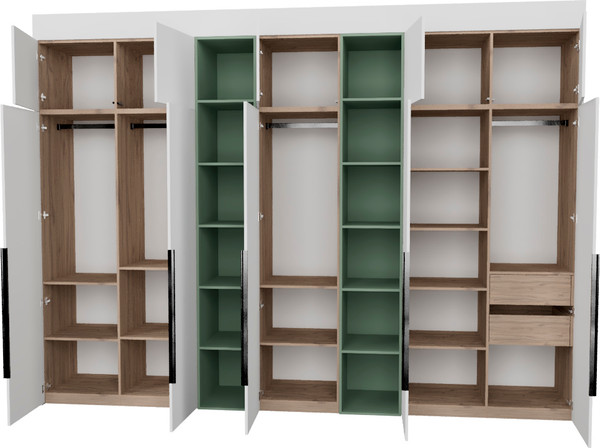 Изображение товара Шкаф Рэйгрупп Рэй S257-В17-2-EBZ В17-2 (дуб элисон/белый премиум/зеленый самшит)