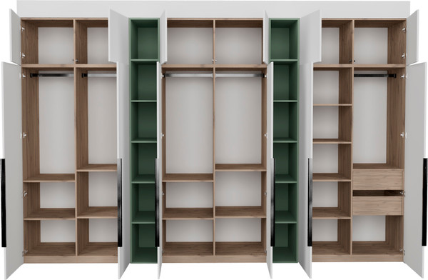 Изображение товара Шкаф Рэйгрупп Рэй S257-В18-2-EBZ В18-2 (дуб элисон/белый премиум/зеленый самшит)