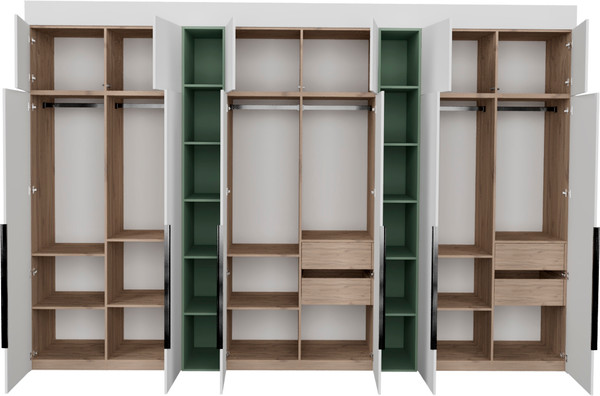 Изображение товара Шкаф Рэйгрупп Рэй S257-В18-3-EBZ В18-3 (дуб элисон/белый премиум/зеленый самшит)