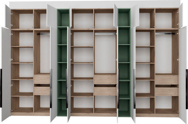 Изображение товара Шкаф Рэйгрупп Рэй S257-В18-4-EBZ В18-4 (дуб элисон/белый премиум/зеленый самшит)