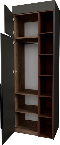 Изображение товара Шкаф Рэйгрупп Рэй S257-B1-WKL В1 (дуб веллингтон/кобальт/античная латунь)