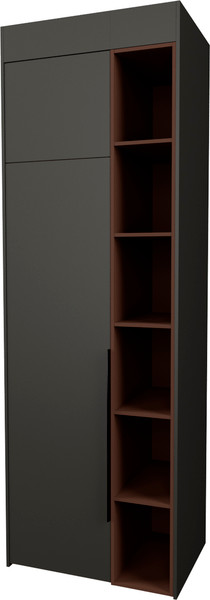 Изображение товара Шкаф Рэйгрупп Рэй S257-B1-WKL В1 (дуб веллингтон/кобальт/античная латунь)