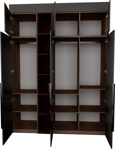 Изображение товара Шкаф Рэйгрупп Рэй S257-В7-1-WKL В7-1 (дуб веллингтон/кобальт/античная латунь)