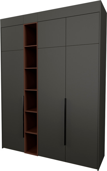 Изображение товара Шкаф Рэйгрупп Рэй S257-В7-1-WKL В7-1 (дуб веллингтон/кобальт/античная латунь)