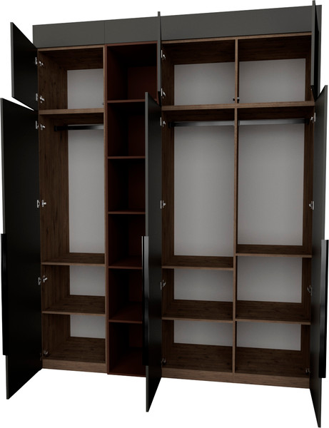 Изображение товара Шкаф Рэйгрупп Рэй S257-В8-1-WKL В8-1 (дуб веллингтон/кобальт/античная латунь)