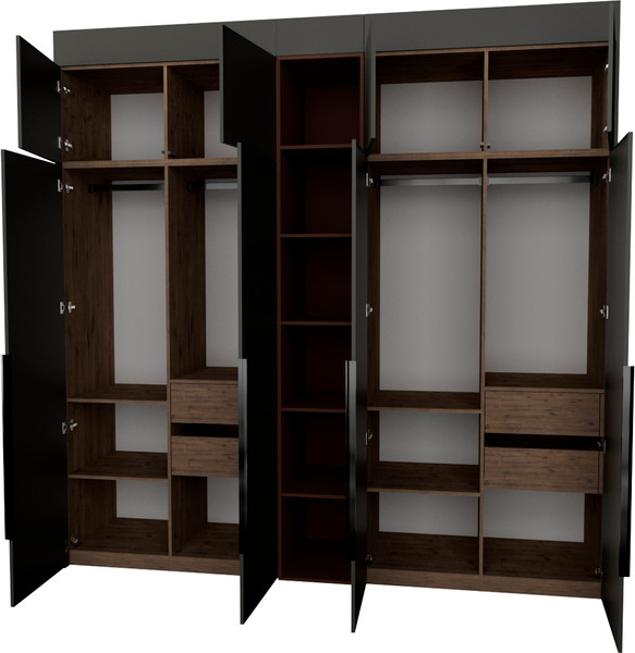 Изображение товара Шкаф Рэйгрупп Рэй S257-В11-3-WKL В11-3 (дуб веллингтон/кобальт/античная латунь)