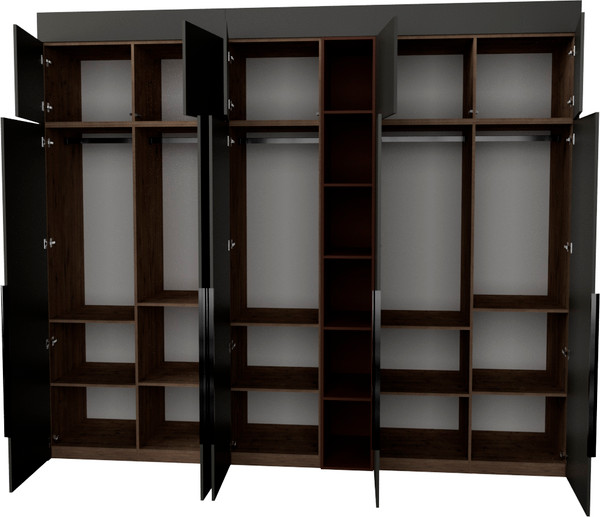 Изображение товара Шкаф Рэйгрупп Рэй S257-В13-1-WKL В13-1 (дуб веллингтон/кобальт/античная латунь)