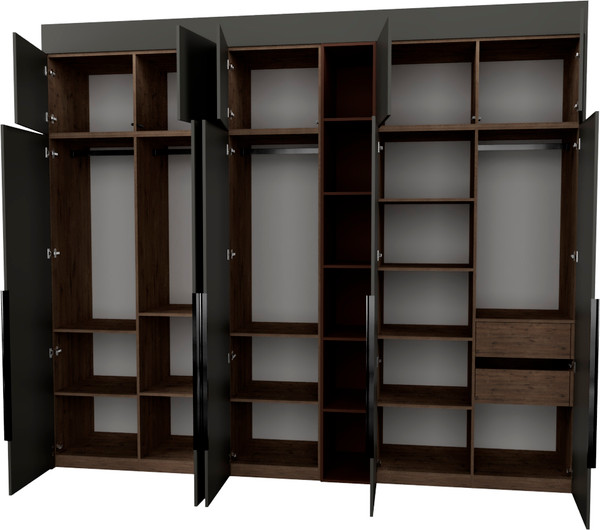 Изображение товара Шкаф Рэйгрупп Рэй S257-В13-2-WKL В13-2 (дуб веллингтон/кобальт/античная латунь)