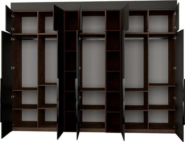 Изображение товара Шкаф Рэйгрупп Рэй S257-В16-1-WKL В16-1 (дуб веллингтон/кобальт/античная латунь)