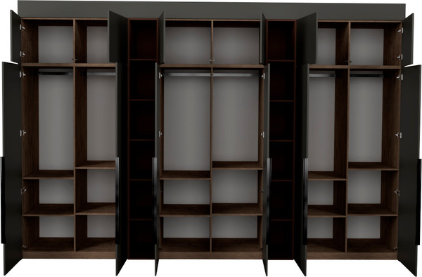 Изображение товара Шкаф Рэйгрупп Рэй S257-В18-1-WKL В18-1 (дуб веллингтон/кобальт/античная латунь)