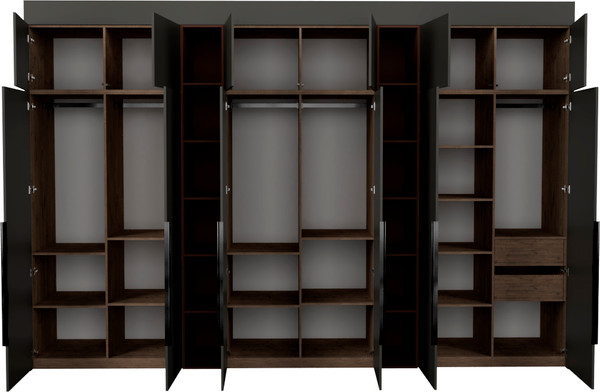 Изображение товара Шкаф Рэйгрупп Рэй S257-В18-2-WKL В18-2 (дуб веллингтон/кобальт/античная латунь)