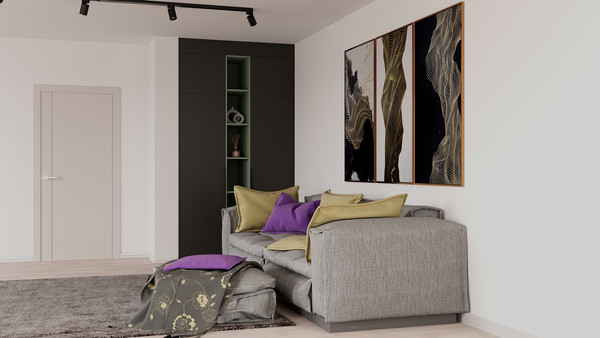 Изображение товара Шкаф Рэйгрупп Рэй S257-В4-WKZ В4 (дуб веллингтон/кобальт/зеленый самшит)