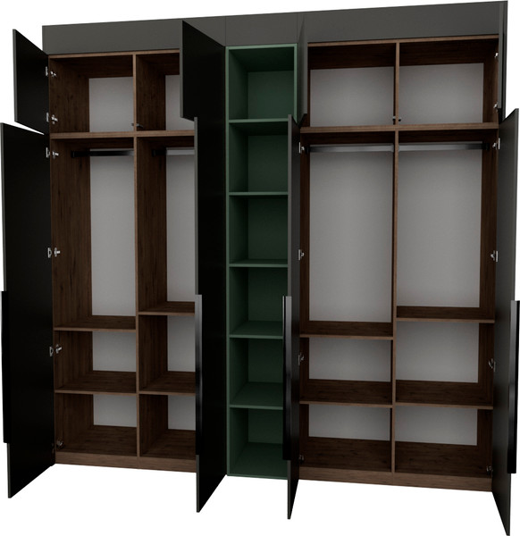 Изображение товара Шкаф Рэйгрупп Рэй S257-В11-1-WKZ В11-1 (дуб веллингтон/кобальт/зеленый самшит)